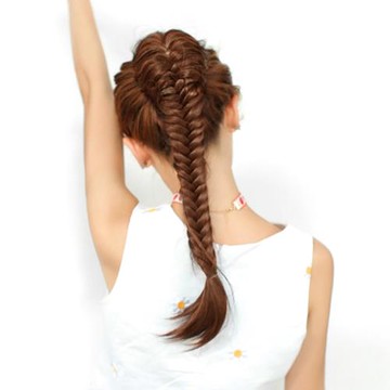 假發馬尾抓夾式粗馬尾辮子氣質假發女魚骨辮馬尾綁帶式直發長馬尾