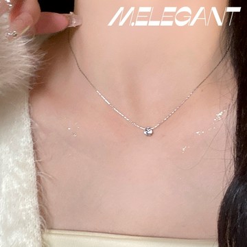 M.e.【24H出貨】極細蛇骨鏈單鑽 鈦鋼鎖骨鏈 頸鏈 單鑽項鍊