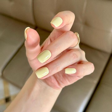 💗Yuki Nail💗純手工穿戴甲奶黃色清透低飽和春夏日常百搭美甲貼片