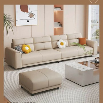 【免稅 免運】可拆洗 簡約現代 真皮沙發 小戶型客廳 直排沙發 貓抓皮輕奢皮 一家用沙發奶油
