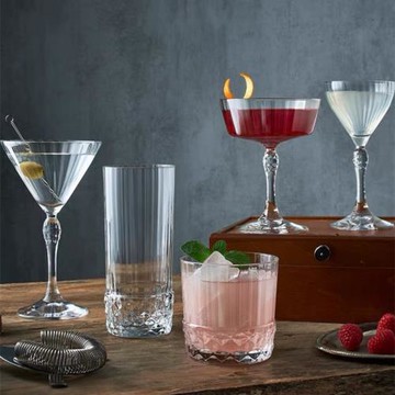 意大利原裝進口水晶雞尾酒杯 復古宮廷玻璃杯 高腳中古杯馬天尼杯