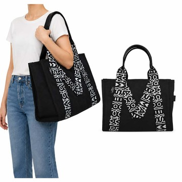 MARC JACOBS THE M LARGE TOTE 帆布托特包-黑