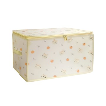 E.dot 可折疊印花磨砂PP衣物收納箱  52 x 30 x 30cm  印花小貓  1個