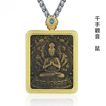 MoonDy 男生項鍊 佛像項鍊 穿搭配件 十二生肖項鍊 守護神項鍊 項鍊 吊墜項鍊 長項