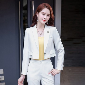短款小西裝外套女秋季新款兩件套減齡OL套裝褲