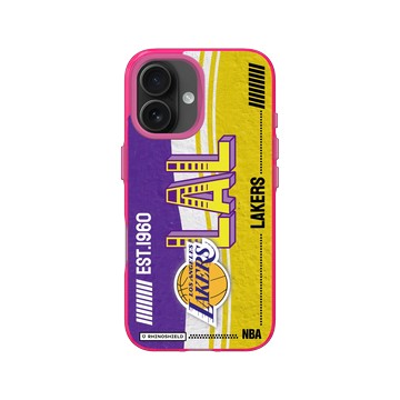 iPhone 16 Clear 粉漾桃 - NBA - 復古球員卡-洛杉磯湖人 L.A. Lakers - Vintage Card