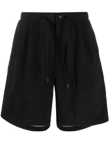 Snow Peak - logo-print elasticated drawstring-waist shorts - men - Polyester - L - Black