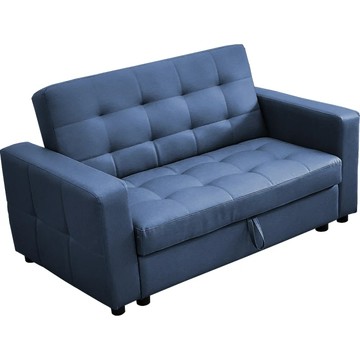 IHouse-現代貓抓皮收納沙發/沙發床黑灰色#HGW004