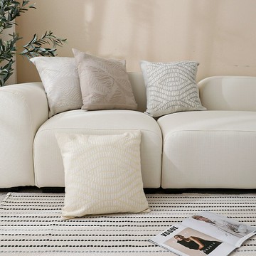 『百貨屋二號』子葉/米爾布藝家居軟裝搭配靠墊提花水洗抱枕套家用辦公靠墊腰靠