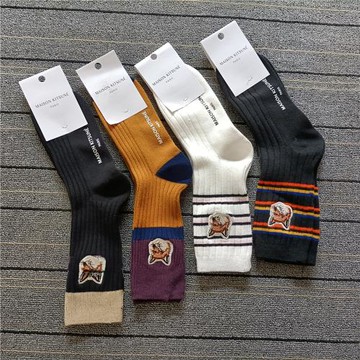 法國出口小眾輕奢MAISON KITSUNE 女士長筒刺繡超個性運動全棉