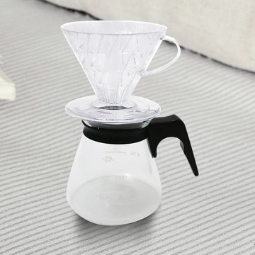 臺灣製寶馬牌PP錐形咖啡濾器-1~4人用+x1入+咖啡壺-605ccX1入