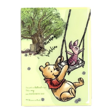 sun-star 小熊維尼95週年 L型A4資料夾 - 綠色  1個