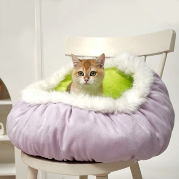 Pawsholic爪迷 寵物絨絨窩-芋泥抹茶 寵物睡墊 寵物睡窩 寵物睡床 寵物睡墊 寵物寢具