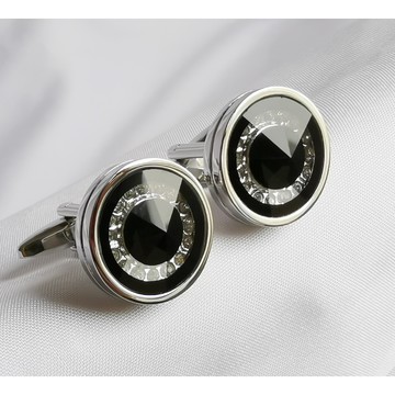 台灣現貨 鑽石切面水晶法式袖扣男士禮服襯衫袖口釘高級袖口釘扣 附贈袖扣盒