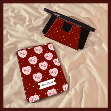 愛心櫻桃適用三星S10+保護套S9FE平板殼360度旋轉Galaxy Tab S9新款S7Plus紅色A7Lite時尚創意個性A8翻蓋防摔