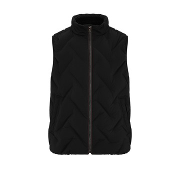 防風及防潑水高領平紋高彈力羽絨背心/黑色(身長-25.5＂) | 5819301899