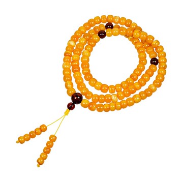 【正佳珠寶】蜜蠟琥珀 頂級花蜜蠟 6x8mm 蘋果形蜜蠟轉運珠 108顆