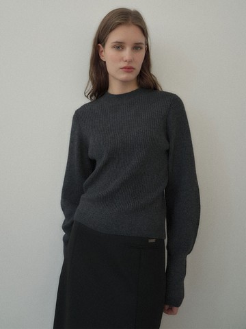 Half Neck Balloon Sleeve Knit_2 Color