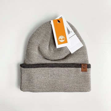 美國百分百【全新正品】Timberland 帽子 針織 毛帽 針織 反摺帽 滾邊 灰色 BN99