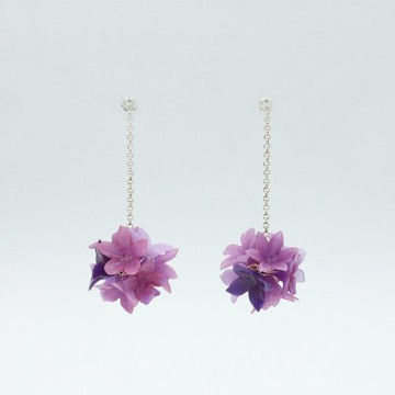 Pamycarie春夏樹脂黏土花球925純銀耳環