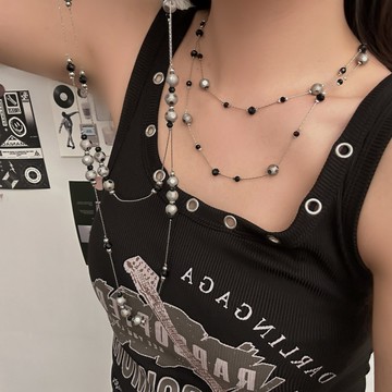 【台灣公司 可打統編】免運 滿天星珍珠項鏈長款頸鏈女款高級感輕奢小眾設計氣質鎖骨鏈疊戴 可開發票 全館五折 工廠現貨直銷 新品特價 z9211