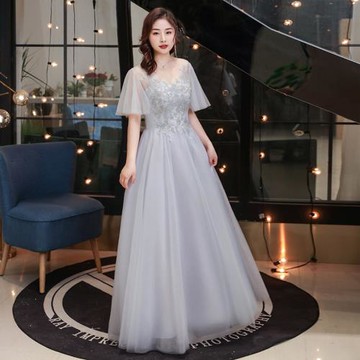 伴娘裙禮服大碼長款2025夏季胖mm 200斤顯瘦姐妹團宴會主持晚禮服