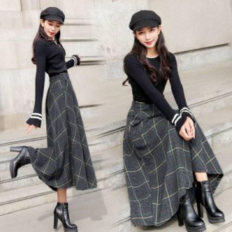 きれいめチェック クラシカル Aライン ロング丈 チェック柄 フレアスカート ロングスカート チェックスカート 秋冬 大きいサイズ スカー 通販 Lineポイント最大1 0 Get Lineショッピング
