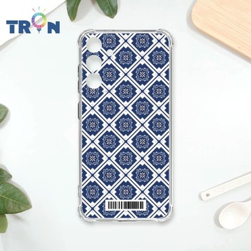 TRON 三星 A34 幾何復古花磚C款 四角防摔載具殼 軟殼 手機殼