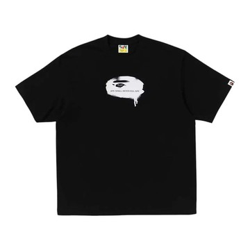 BAPE Graffiti Ape Head Logo Relaxed Fit Tee 版偏大 塗鴉猿人 短袖 黑色 RAY-17 [台灣現貨]