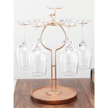 歐式高腳杯架倒掛紅酒架懸掛紅酒杯架6只裝大號酒杯架麋鹿擺件