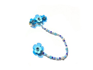 螢光色系花花頭夾髮夾髮飾連耳環