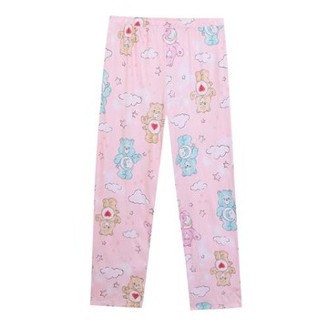 外貿可愛甜美俏皮側口袋直筒柔軟家居長睡褲 寬松顯瘦舒適女舒適