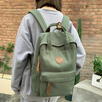 書包女初中生古著感帆布雙肩包男透氣復古中學生高中旅行包潮背包