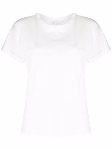 Calvin Klein - logo-print short-sleeve T-shirt - women - Modal/Cotton - XS - White