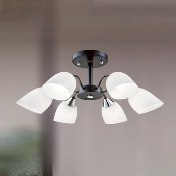 E27 鄉村風半吸頂六燈 B245-53-12-2123