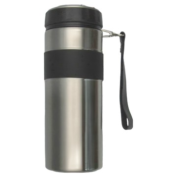 Peacock 日本孔雀 保冷保溫杯 800ml 附皮革提帶 316不鏽鋼  品味黑  1個