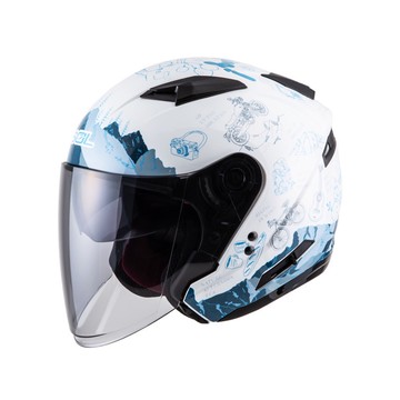 SOL 安全帽 SO-7E SO7E 探險者 白藍 內藏墨鏡 雙D扣 雙層鏡 3/4罩 安全帽 半罩《比帽王》