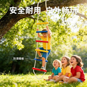 🔥嘉儀出貨🔥兒童彩虹軟梯家用梯繩梯攀爬架梯幼兒園教具解壓戶外體能訓練器材94%好評