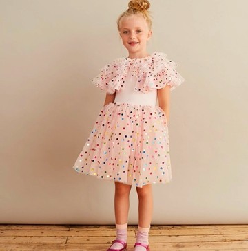 英國 Bob & Blossom - 淡粉彩色亮點芭蕾連身蓬蓬紗裙