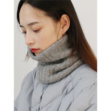 秋冬季保暖實用懶人百搭套頭圍脖柔軟針織護頸脖子面罩脖套男女薄