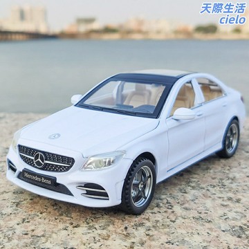 【合金回力車】賓士C260L模型 汽車模型 合金車模 回力玩具車 兒童玩具車 男孩玩具 六開門設計 仿真擺件 收藏送禮