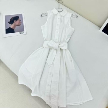 RL 拉夫小馬標刺繡 牛津布無袖襯衫連衣裙 夏季女款