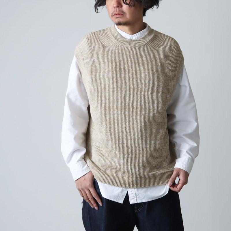 unfil (アンフィル) organic hemp ribbed-knit vest / オーガニック