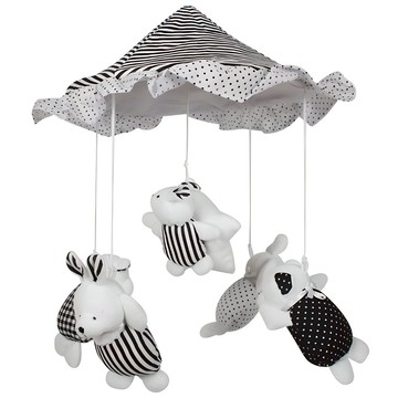 Ollie Bollie 兔兔床邊吊飾  1個  動物主題 黑色 + 白色