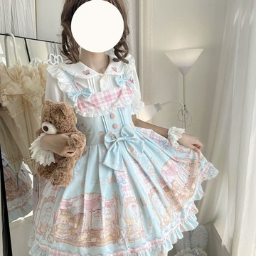 免運 臺灣出貨桃希家原創【熊熊裁縫鋪】lolita設計甜美洋裝可愛吊帶連衣裙正版010812