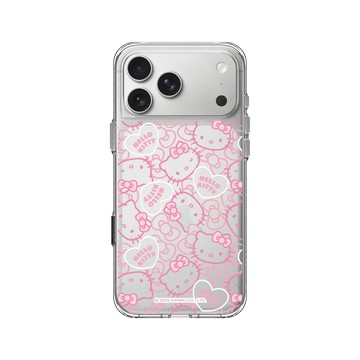 iPhone 17 Pro Max Clear Case（相機按鈕） 透明 - 三麗鷗-Hello Kitty - 粉紅愛心