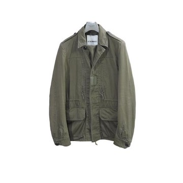 Attachment 日產經典橄欖色高支棉軍款洗水干練修身夾克外套 2碼