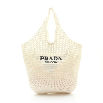 PRADA 普拉達 托特包 白色 藤編 【二手名牌BRAND OFF】