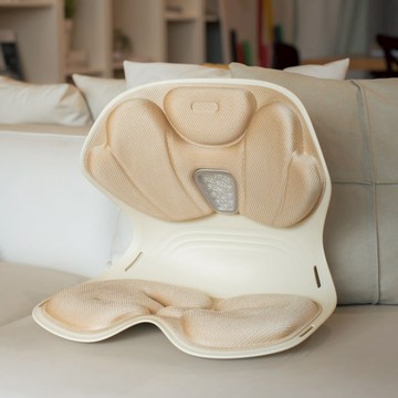 脊優骨 溫感震動正脊坐墊｜矯正×支撐×溫控×震動 霧岩灰