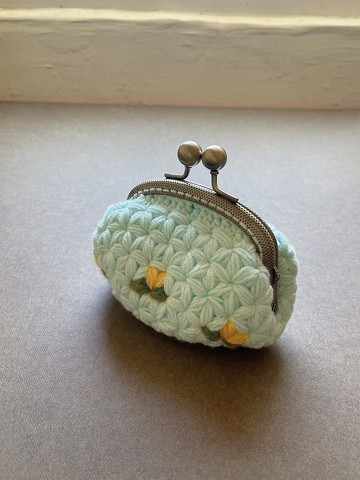 -小蒼蘭系列/*可可薄荷2色*編織大珠釦包